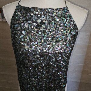 Vintage DKNY cross back sequin top